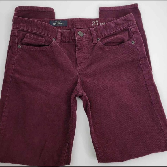 J.CREW Womens Toothpick Ankles Corduroy Pants - Picture 1 of 5